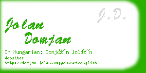jolan domjan business card
